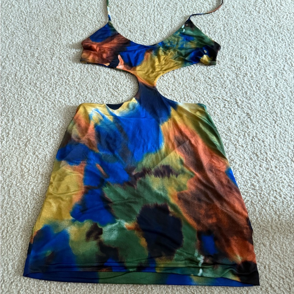 Fashion Nova Blue and Green Dress